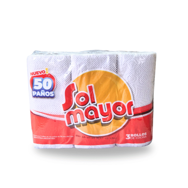 Papel de cocina Sol Mayor x 3 rollos